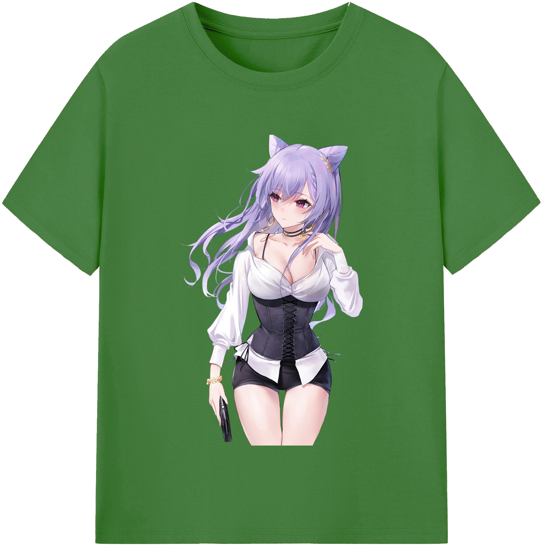 げんし神 刻晴 こくせい genshin Kokusei レディースカジュアルプリントTシャツ（綿100％）